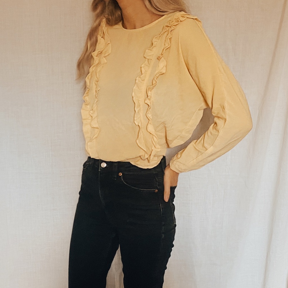 Yellow Ruffled Top - Picture 2 of 4